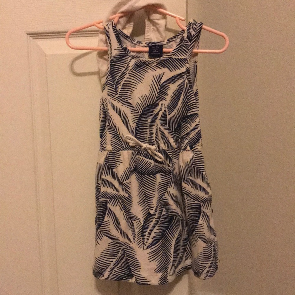 Navy and cream palm leaves dress!